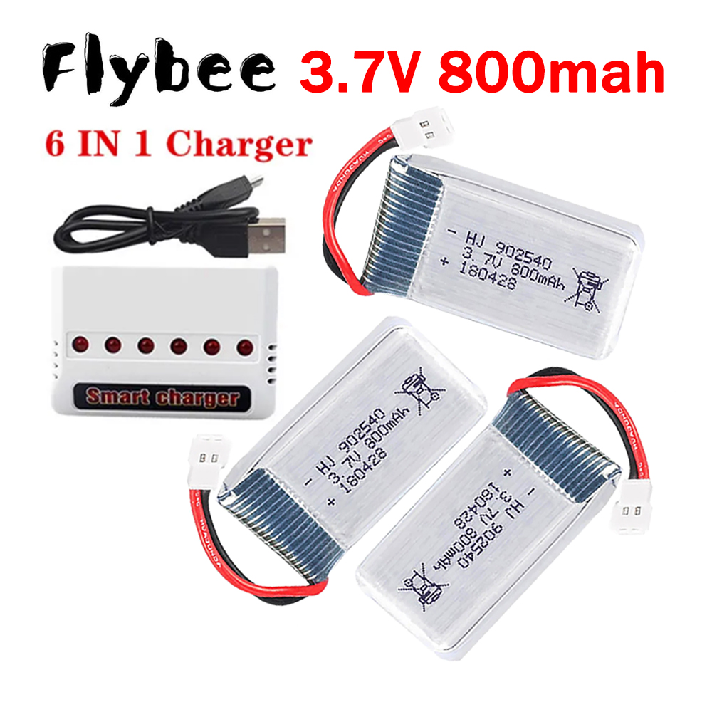 Hobby Rc Quadcopters & Multirotors - MEW 800mAh 3,7V Lipo-Akku + 6-in-1-Ladegerät